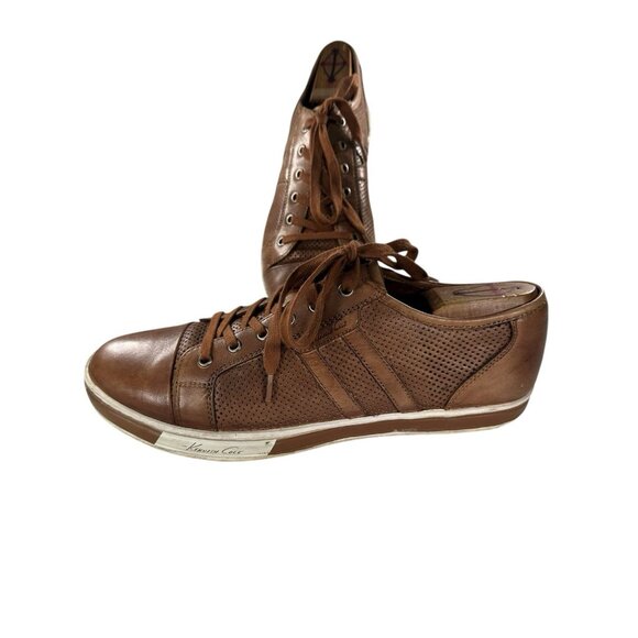 Kenneth Cole New York Size Mens Size 9.5 M Brown Leather Sneakers - Picture 1 of 9
